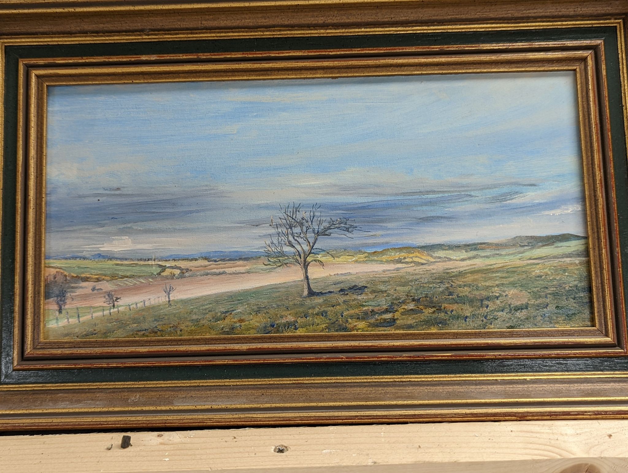 Edward Stamp (1939-), three oils, Manor Farm, Hoggiston, Bucks; Marsh Gibbon and Untitled, largest 20 x 30cm